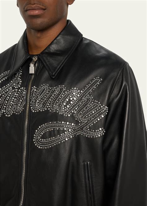 Shop Givenchy Studded Leather Biker Jacket 